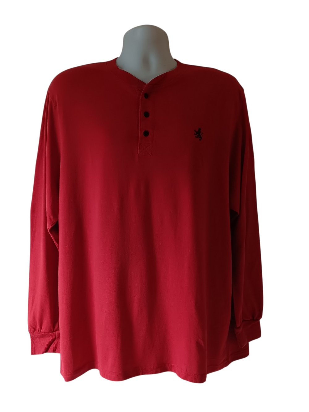 Rugby University mens red long-sleeve henly t-shirt size  XL